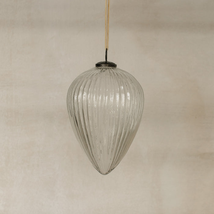 Estate Ribbed Glass Pinecone Ornament