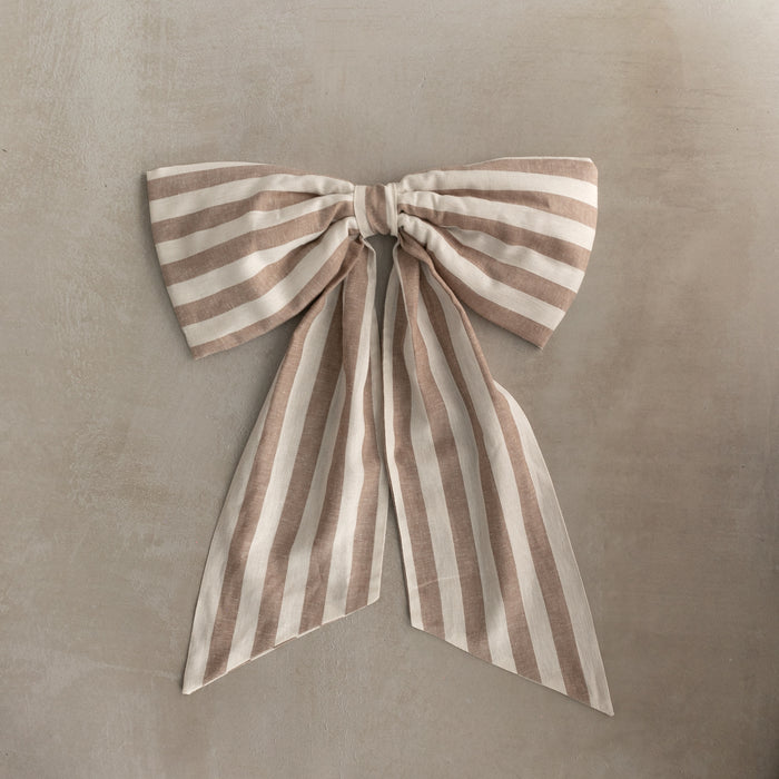 Oversized Cotswold Bow - Linen Stripe