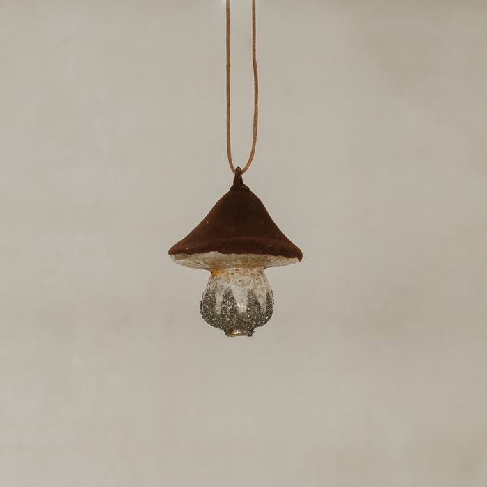 Velveteen Glass Mushroom Ornament