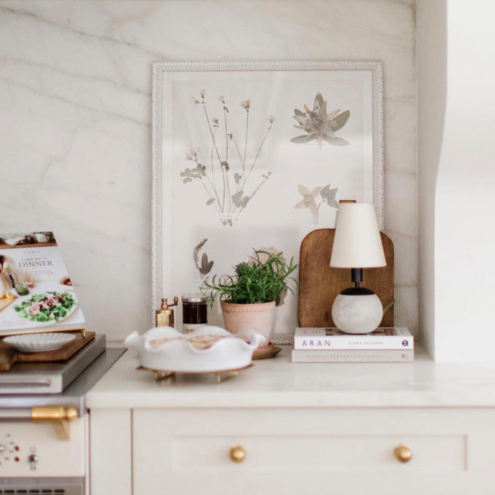 Tiny Terri Round Accent Lamp - Alabaster