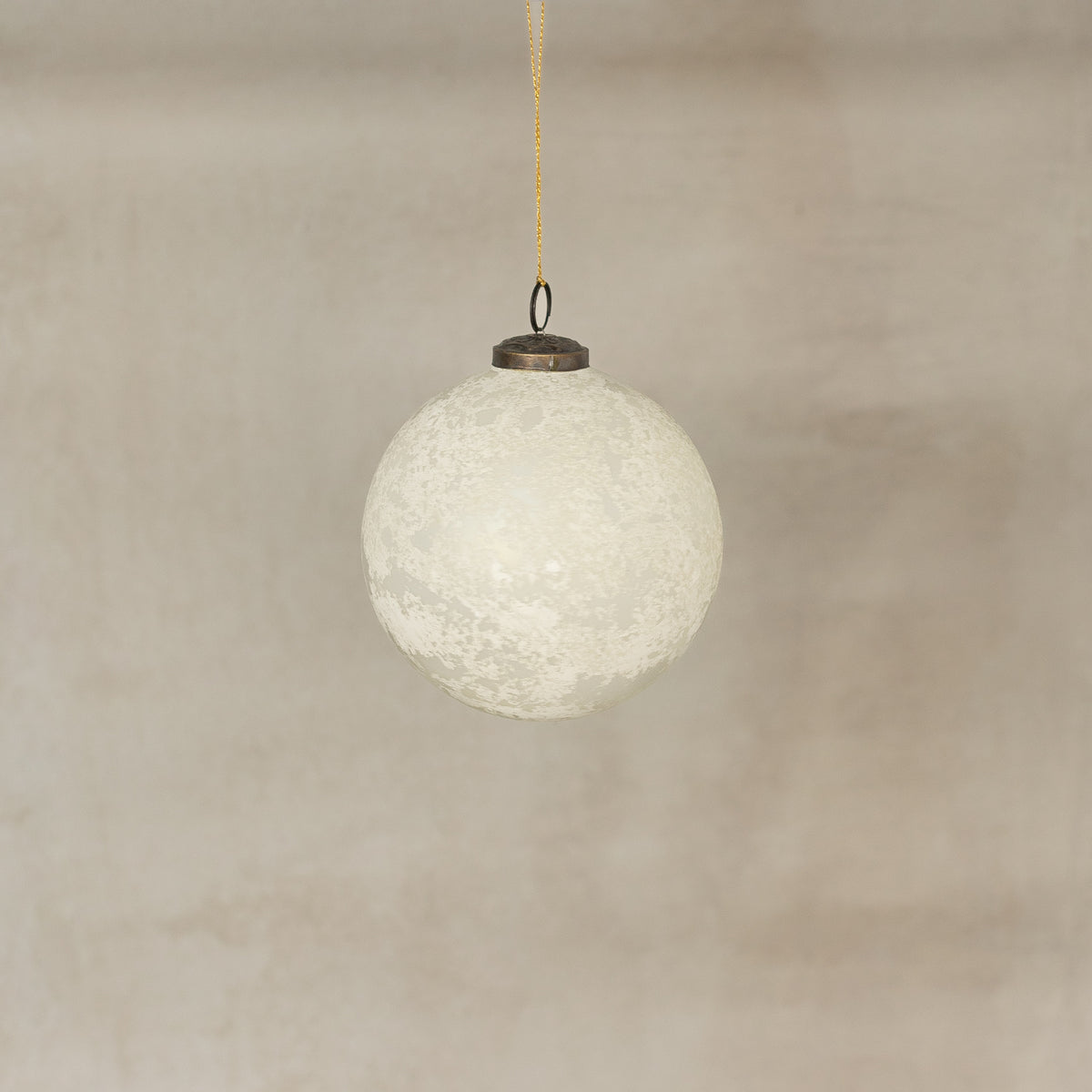 Wintry White Glass Ornament