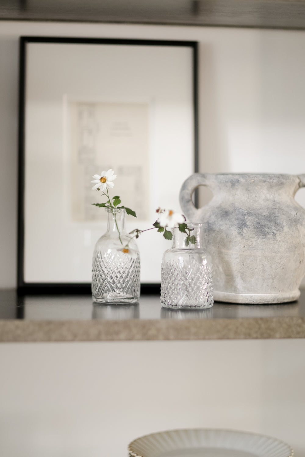 Camille Pressed Glass Vases