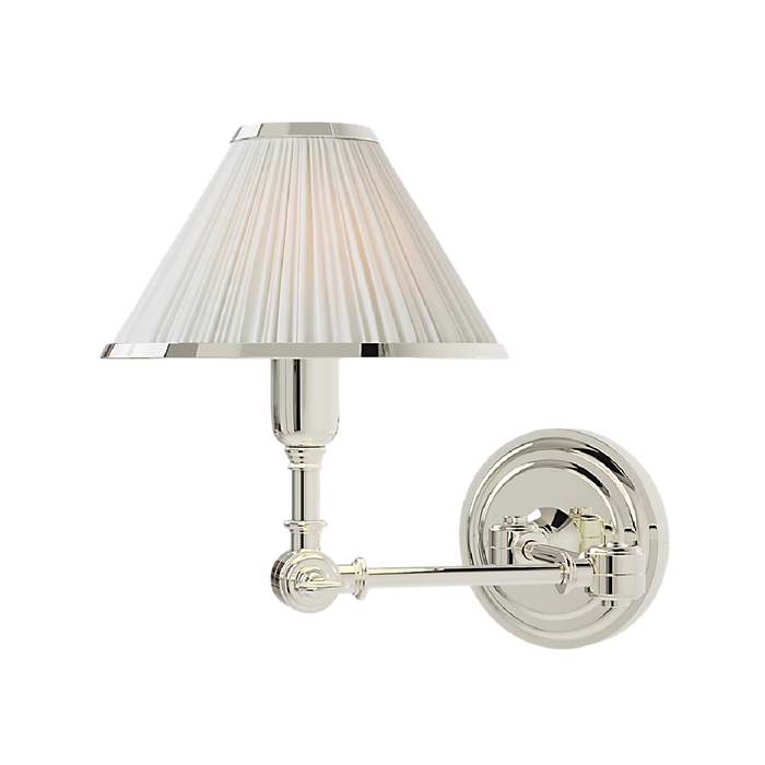 Anette Swing Arm Sconce - Silk Shade