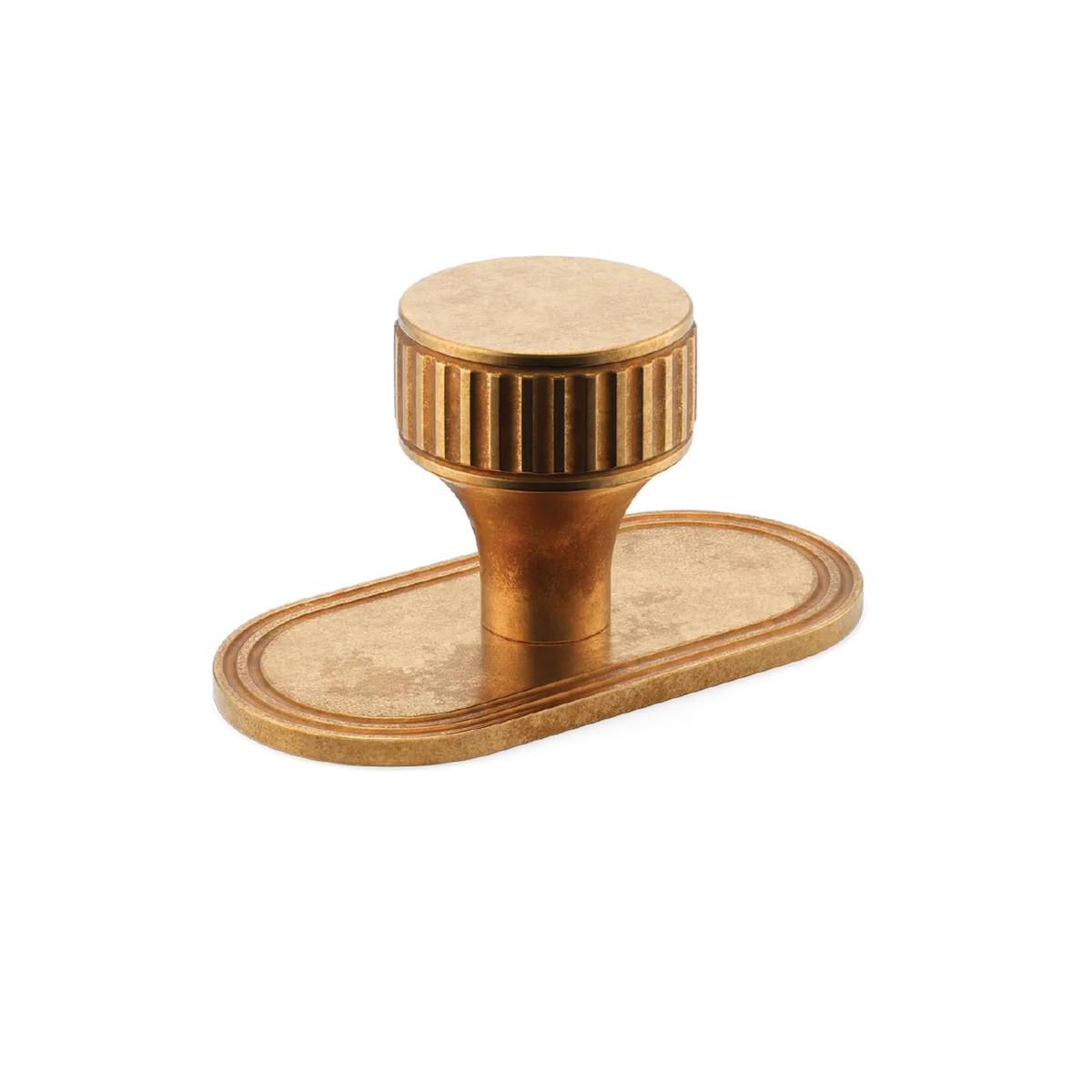Barwick Ridged Cabinet Knob with Backplate