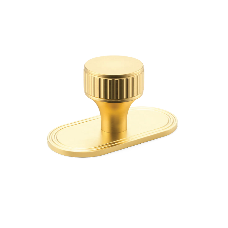 Barwick Ridged Cabinet Knob with Backplate