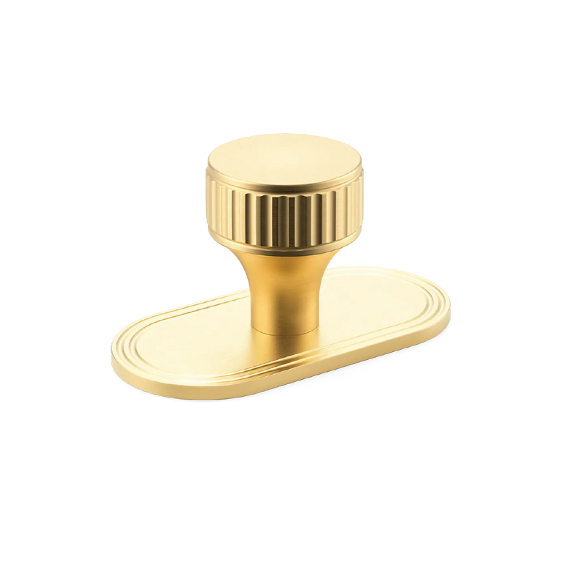 Barwick Ridged Cabinet Knob with Backplate