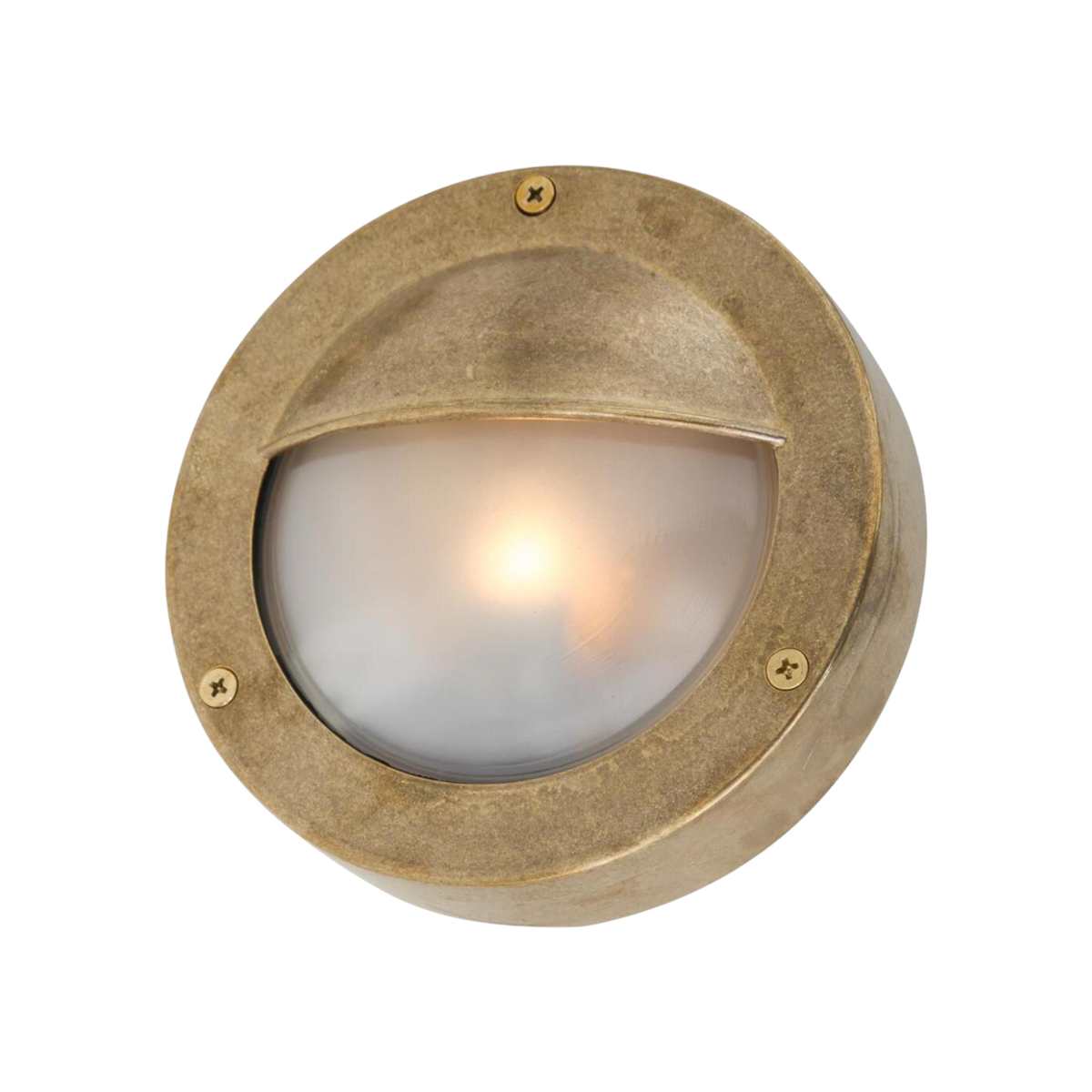 Bellamie Round Brass Outdoor Wall Sconce
