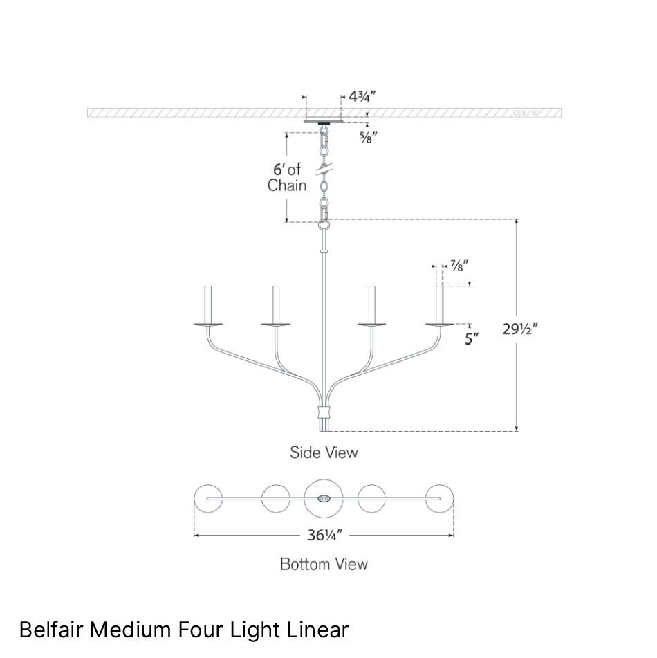 Belfair Medium Linear Chandelier