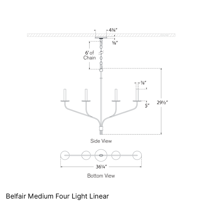 Belfair Medium Linear Chandelier