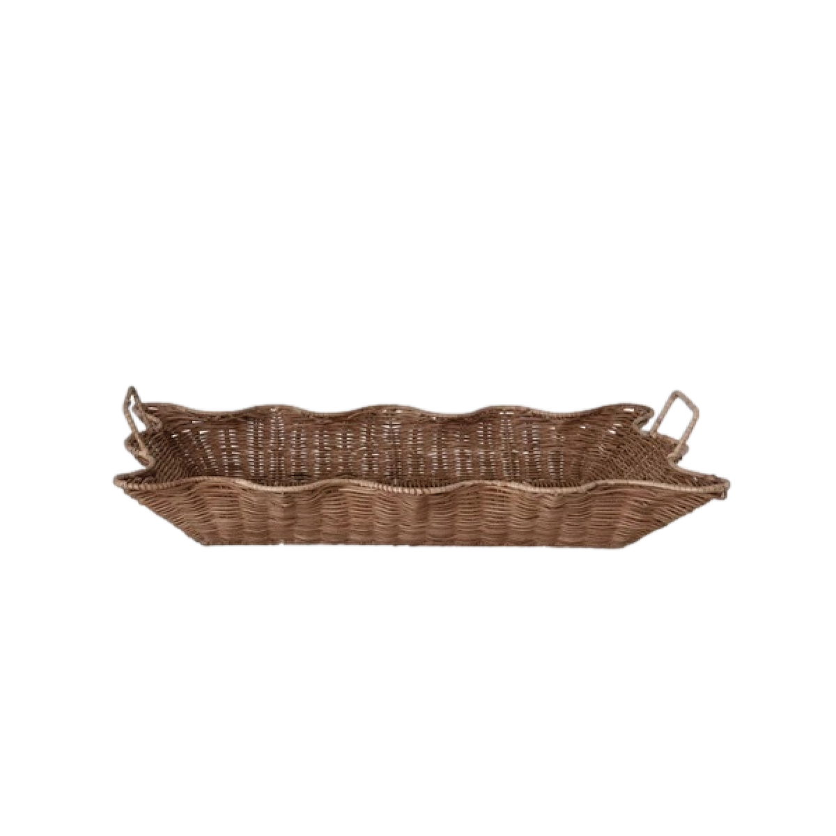 Birdie Scalloped Rattan Trays