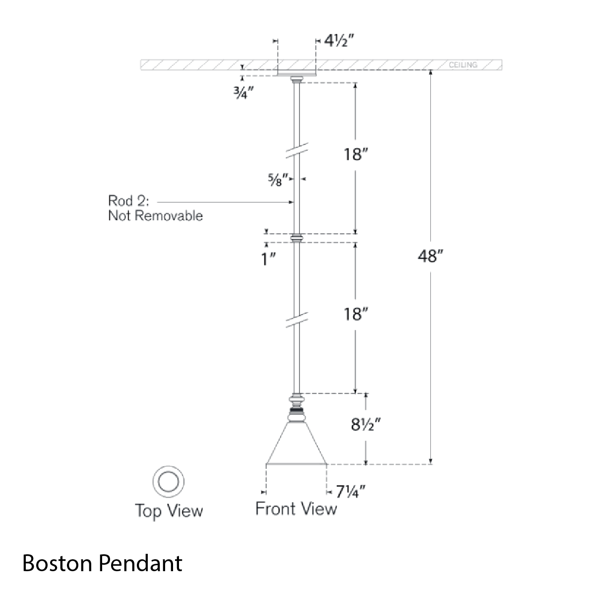 Boston Pendant - Metal Shade