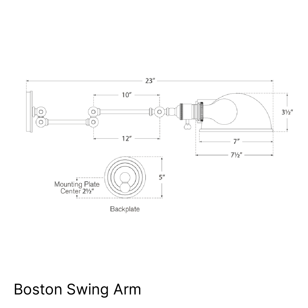 Boston Swing Arm with Apothecary Shade