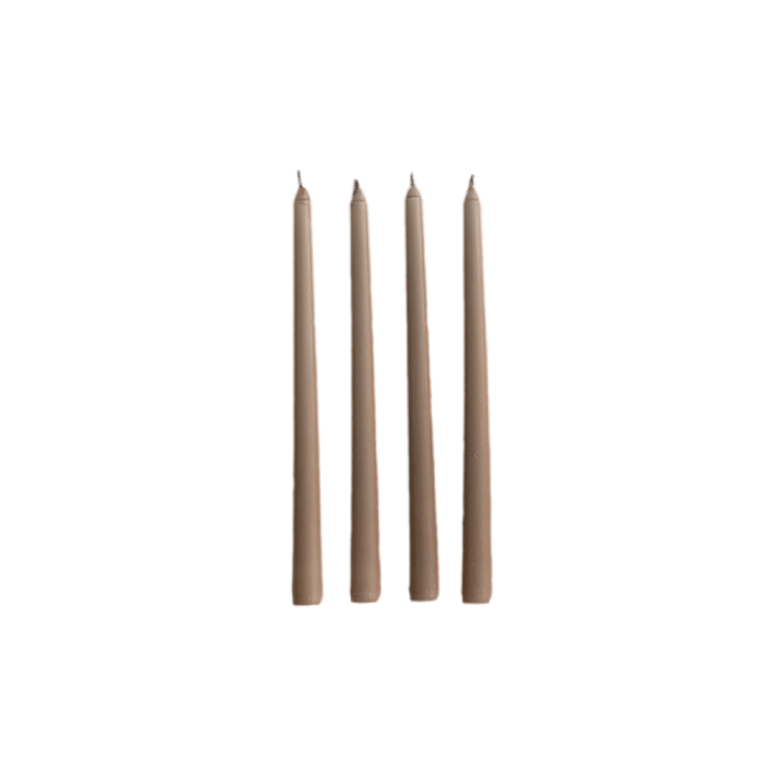 Toasted Chestnut Tapered Candles - Set of 4