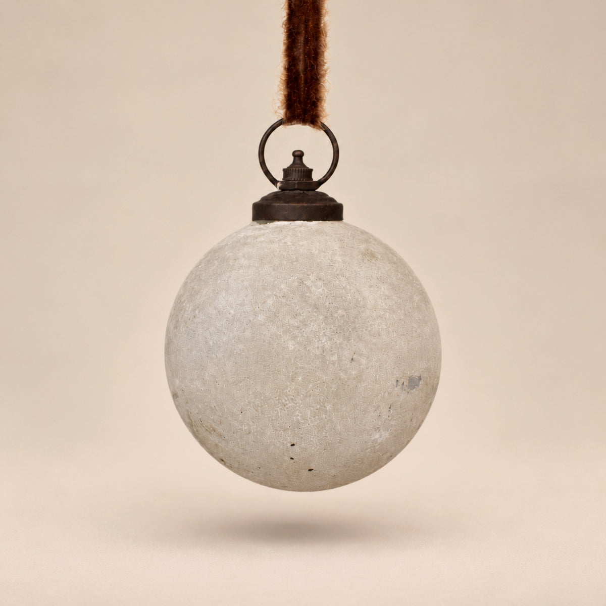 Powdered Silver Glass Ball Ornaments