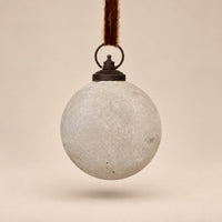 Powdered Silver Glass Ball Ornaments