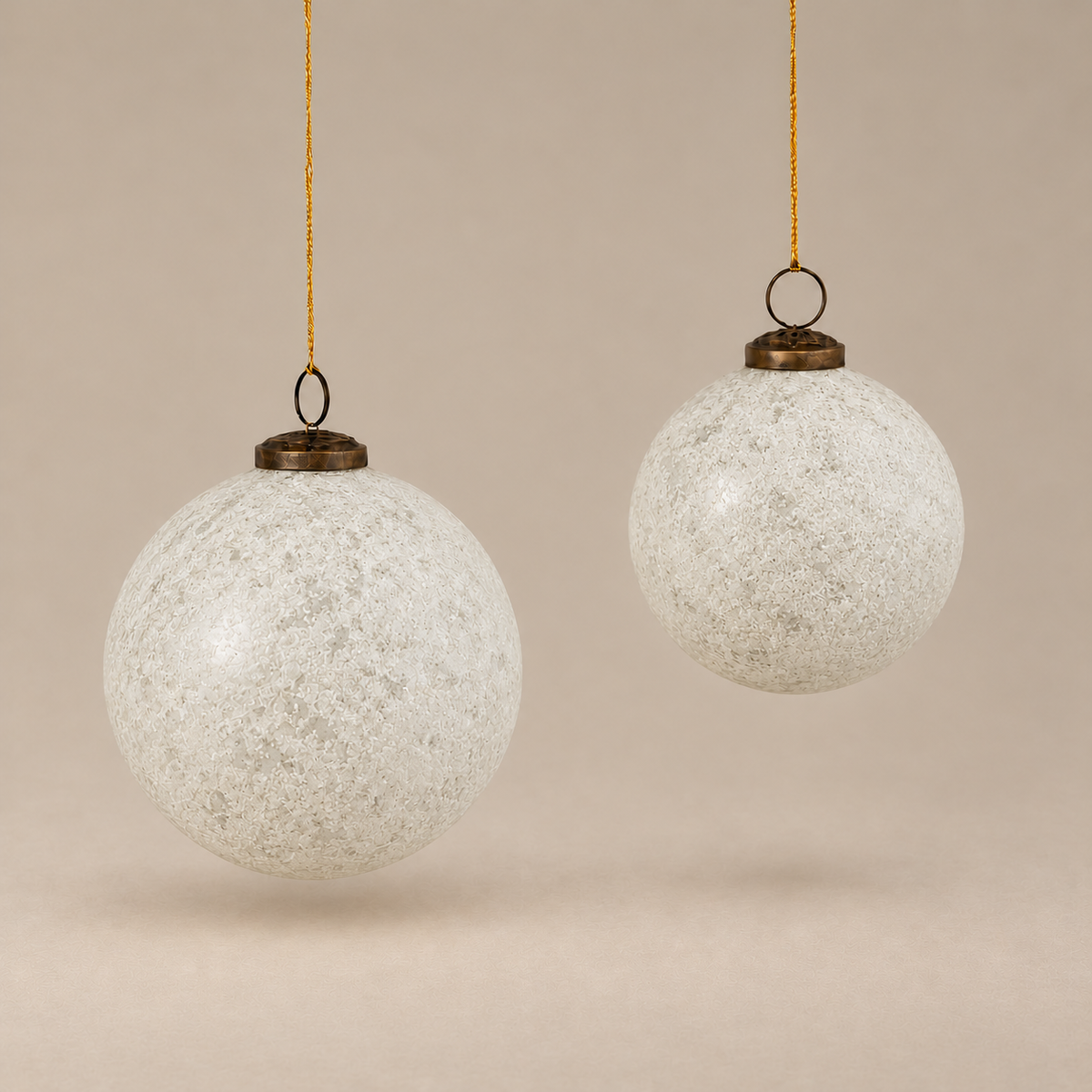Wintry White Glass Ornament