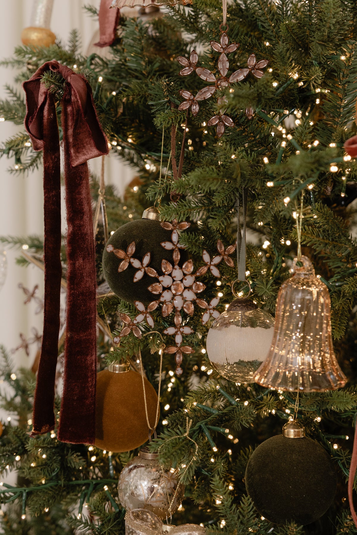 Antique Rhinestone Snowflake Ornament