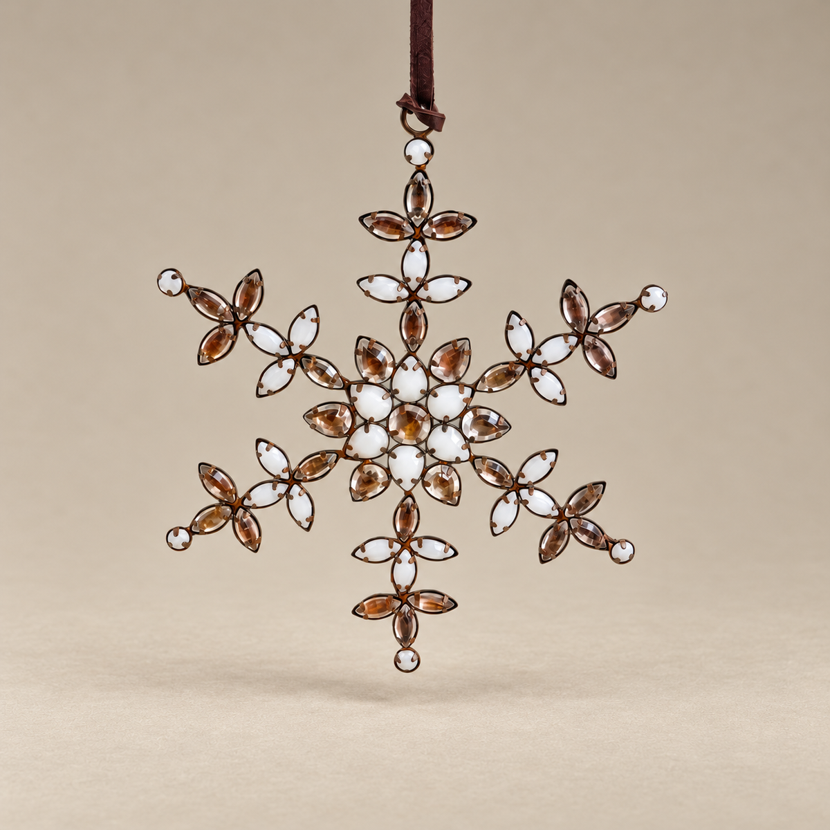 Antique Rhinestone Snowflake Ornament