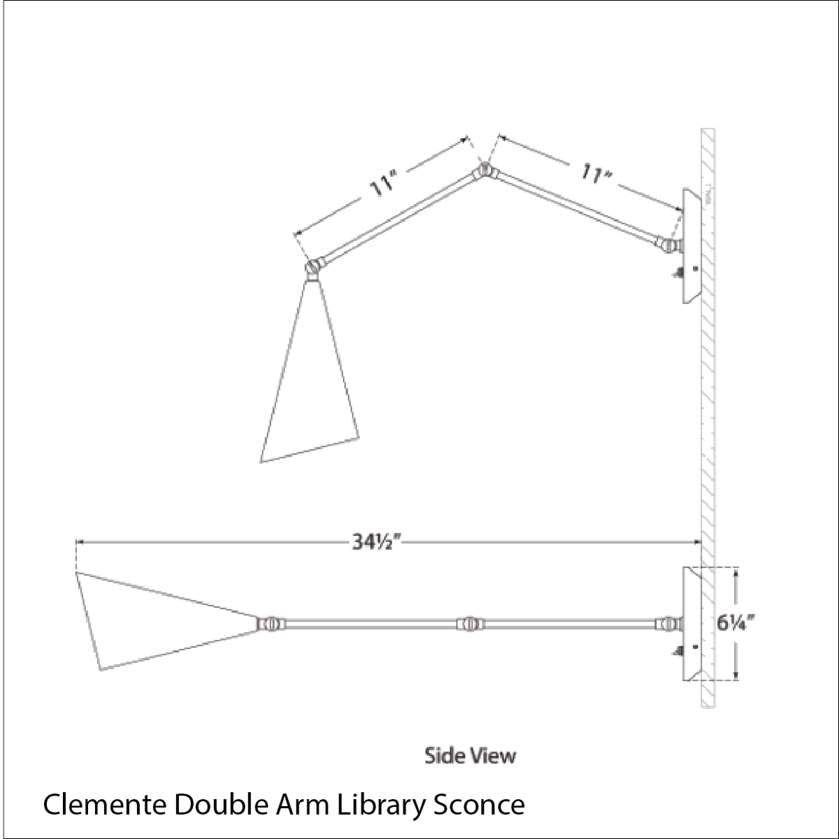 Clemente Double Arm Library Sconce