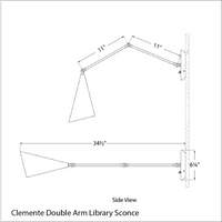 Clemente Double Arm Library Sconce
