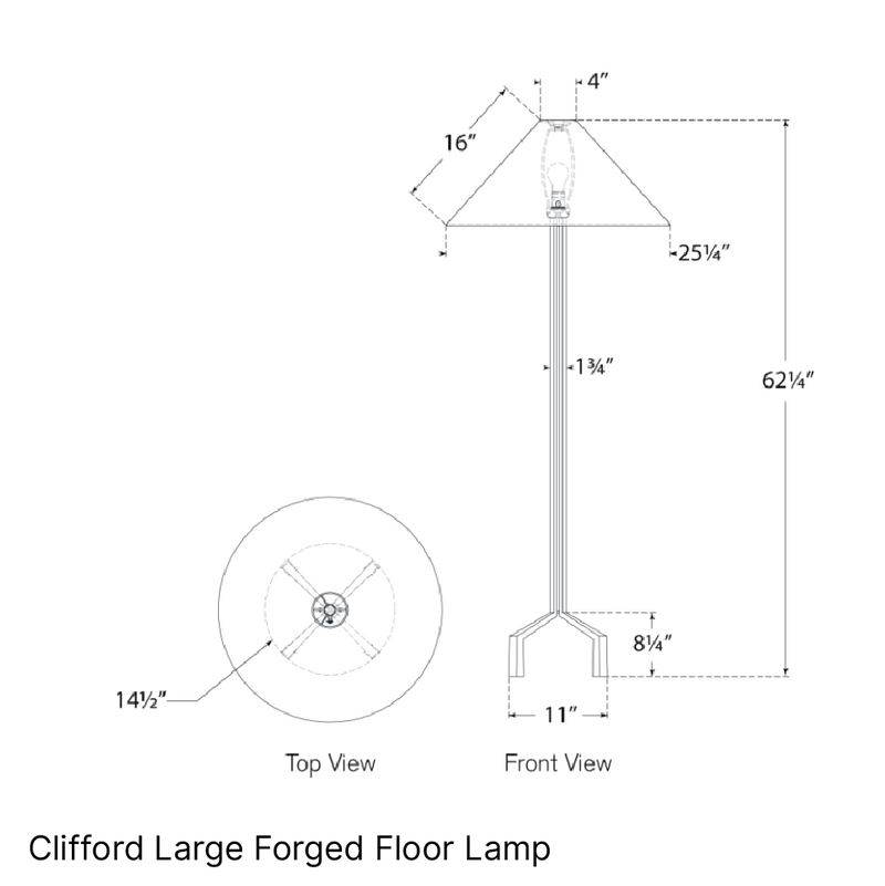 Clifford Large Forged Floor Lamp
