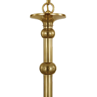 Acres Market & Interiors Embers 41" Chandelier, polished brass finish with decorative spherical accents and a tiered canopy.