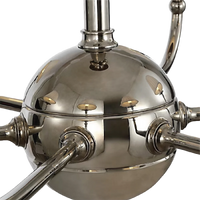 Acres Market & Interiors Embers 41" Chandelier, polished nickel finish, spherical design with radiating arms.