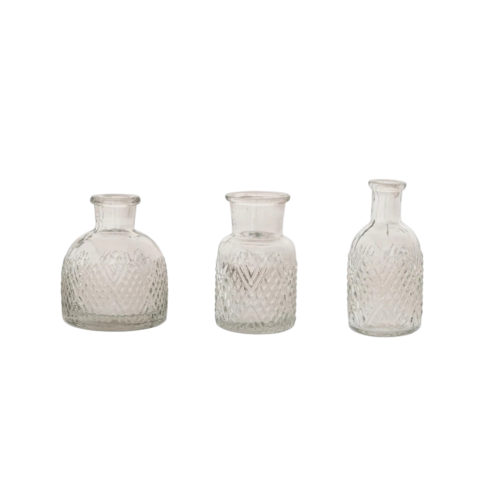 Camille Pressed Glass Vases