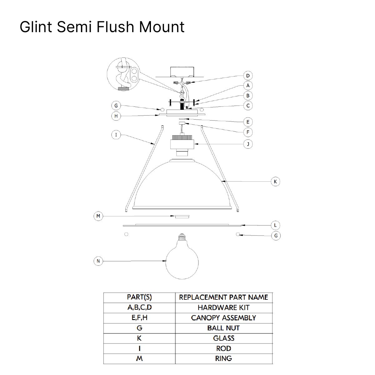 Glint Semi Flush Mount