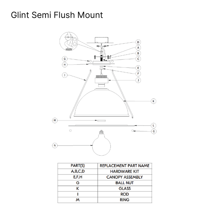Glint Semi Flush Mount