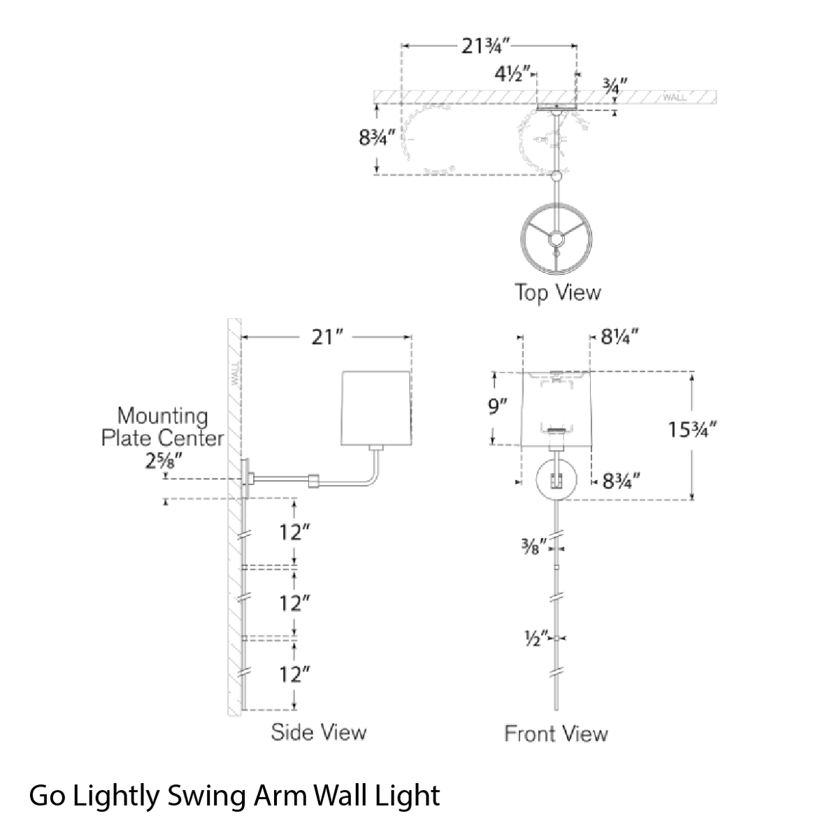 Go Lightly Swing Arm Wall Light