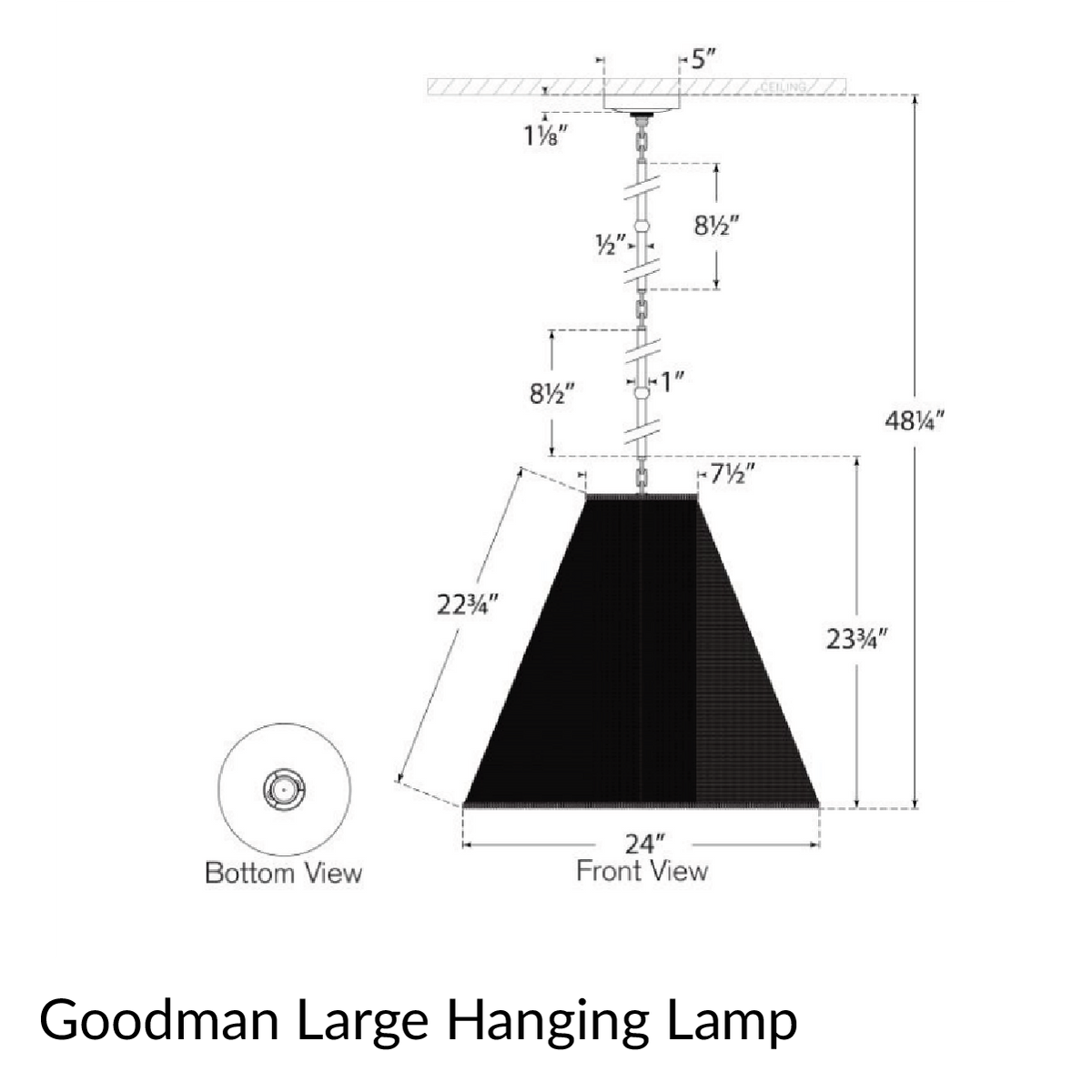 Goodman Hanging Lamp - Linen Shade