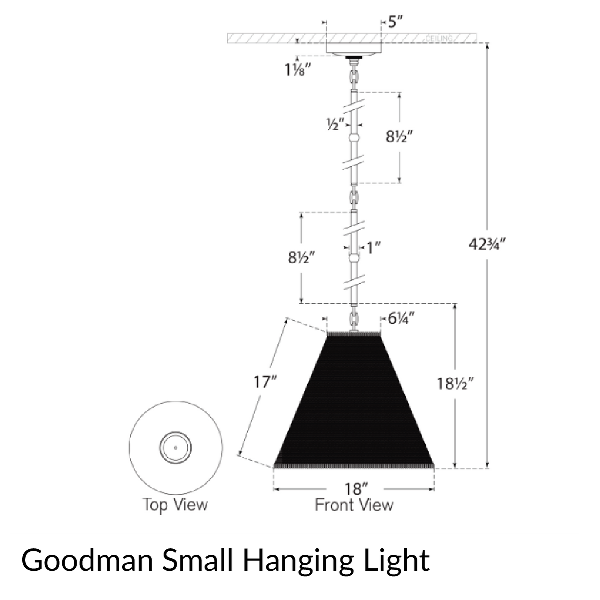 Goodman Hanging Lamp - Linen Shade