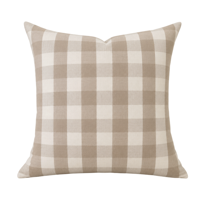 Harrison Check Pillow Cover - Sand