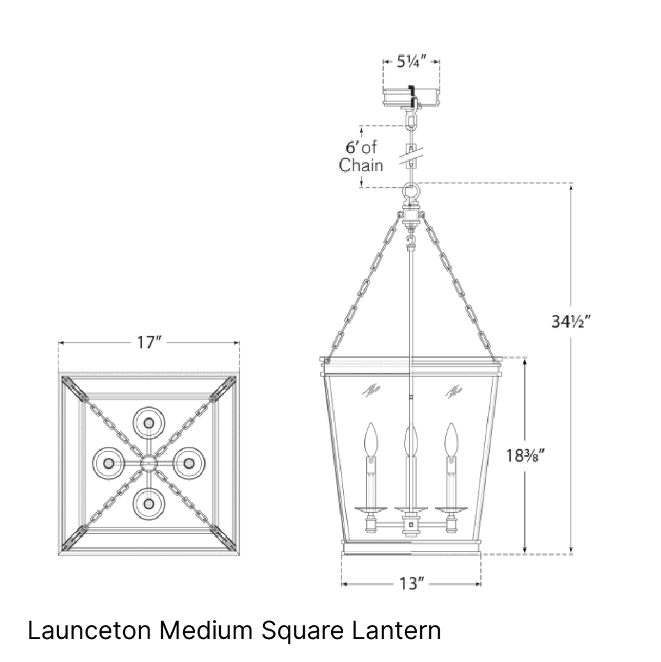 Launceton Medium Square Lantern