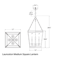 Launceton Medium Square Lantern