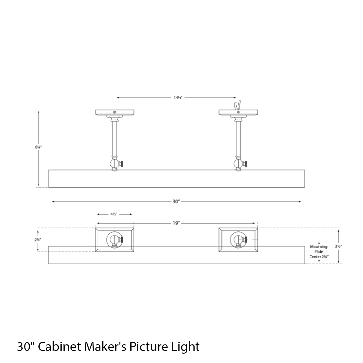 Cabinet Maker's Picture Light - 30"