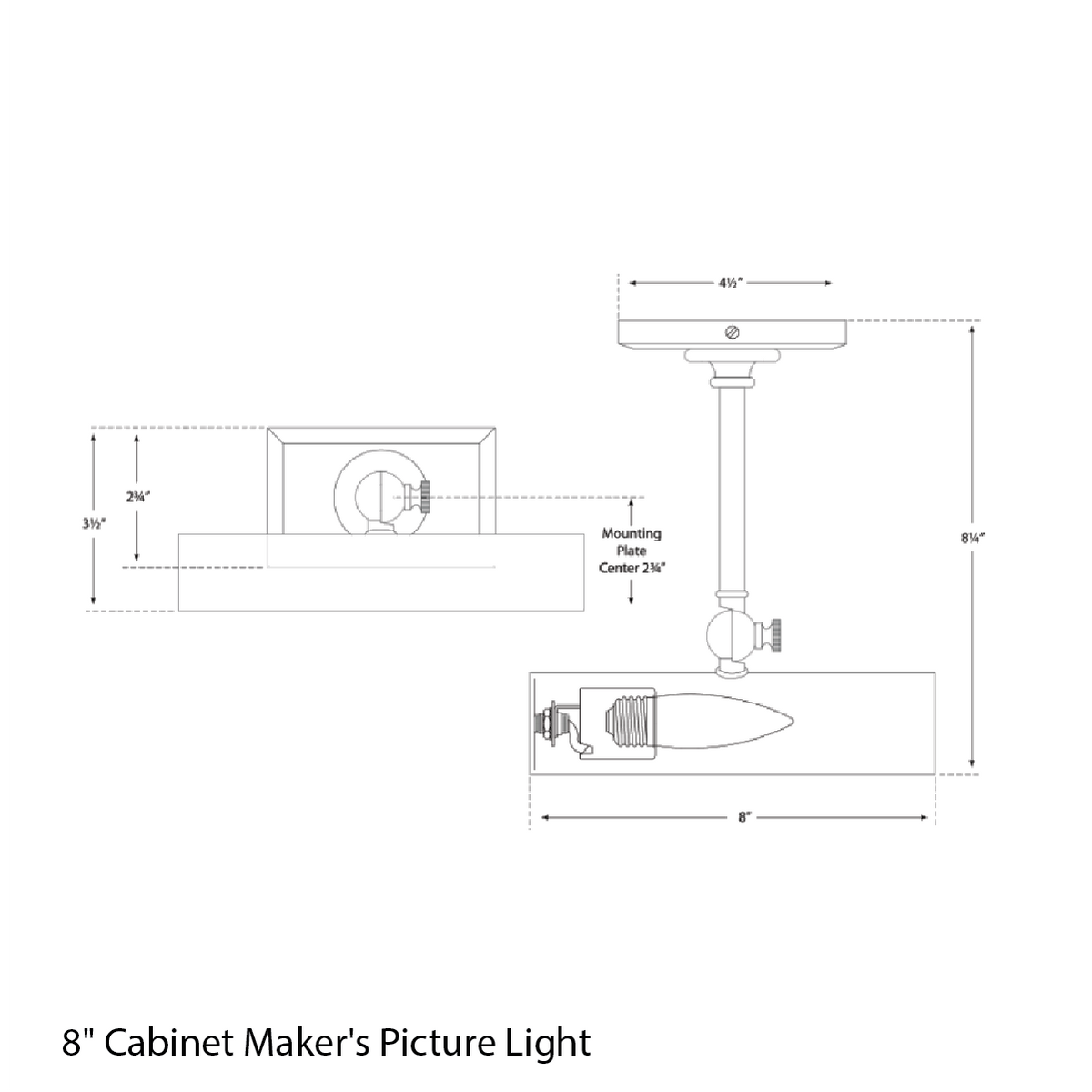 Cabinet Maker's Picture Light - 8"