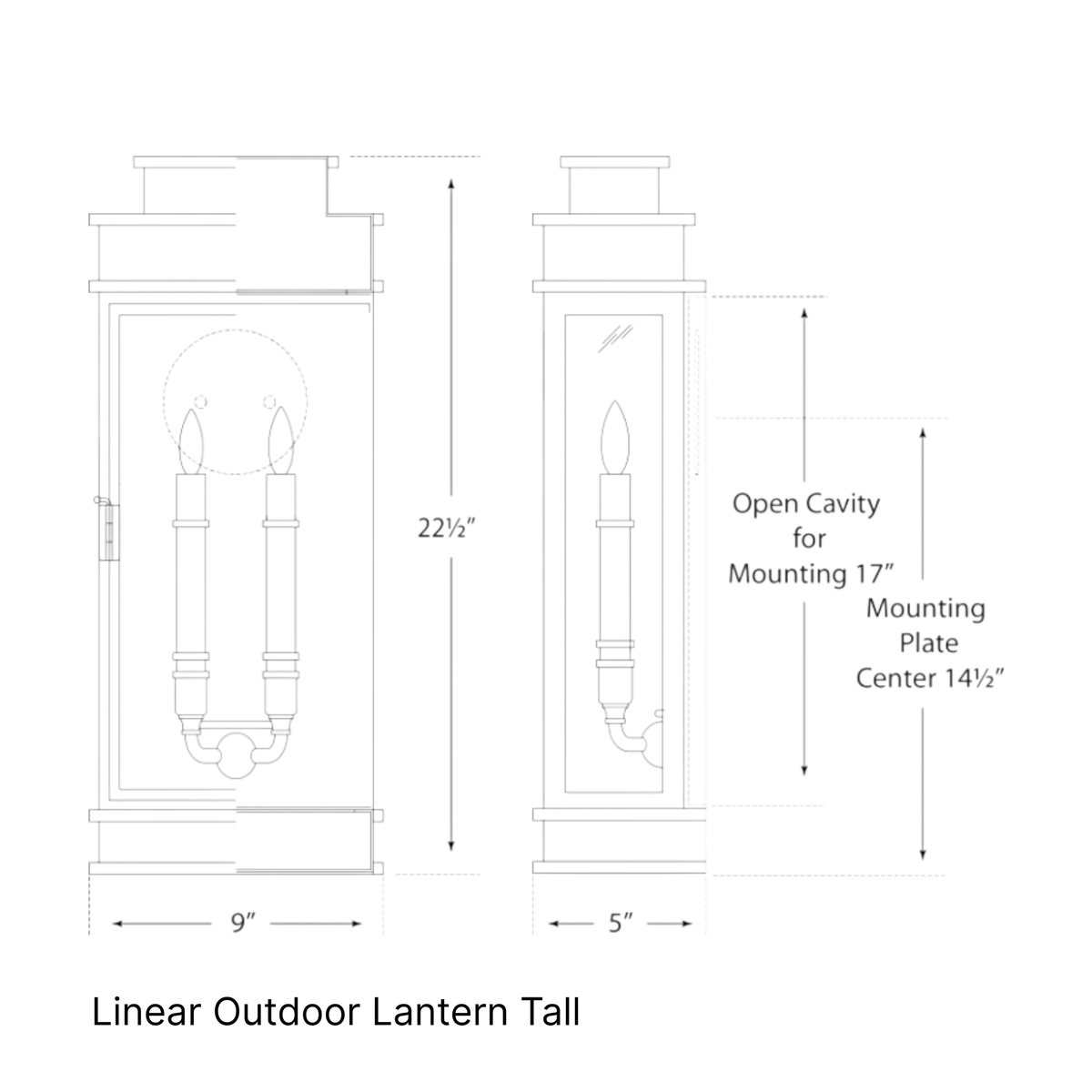 Linear Outdoor Lantern Tall