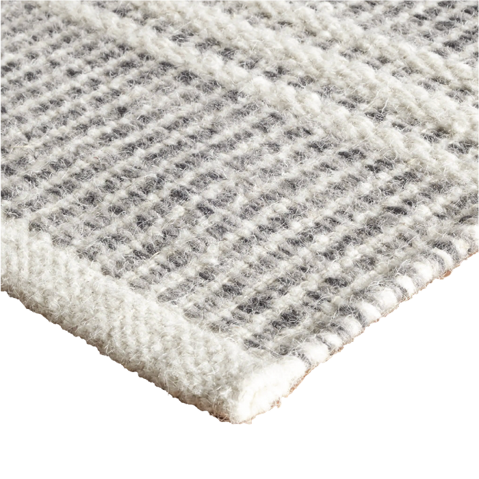 Malta Handwoven Wool Rug - Grey