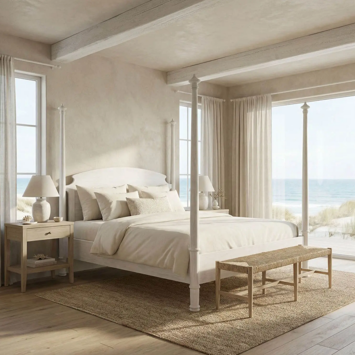 New Douglas Bed - White Wash