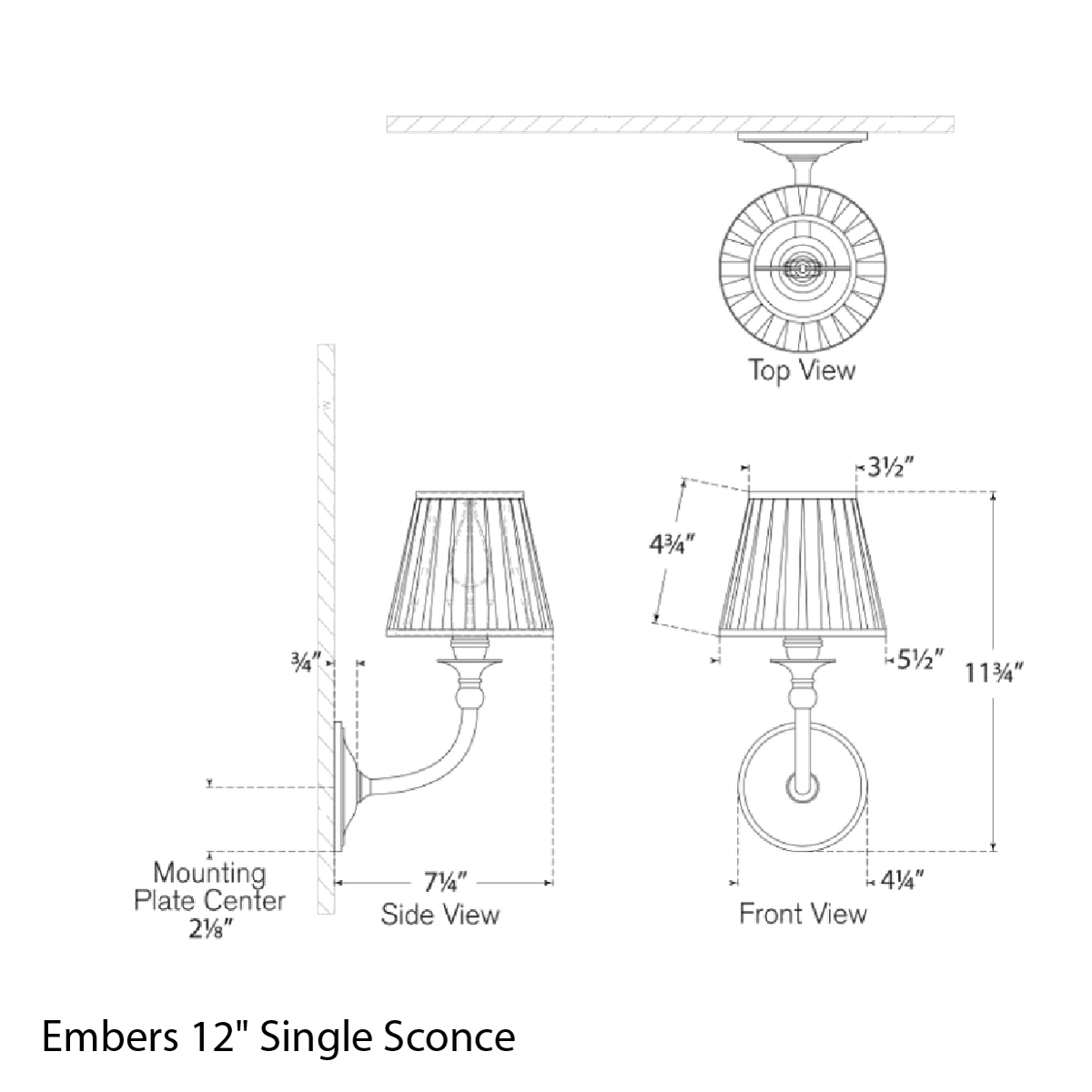 Embers 12" Single Sconce