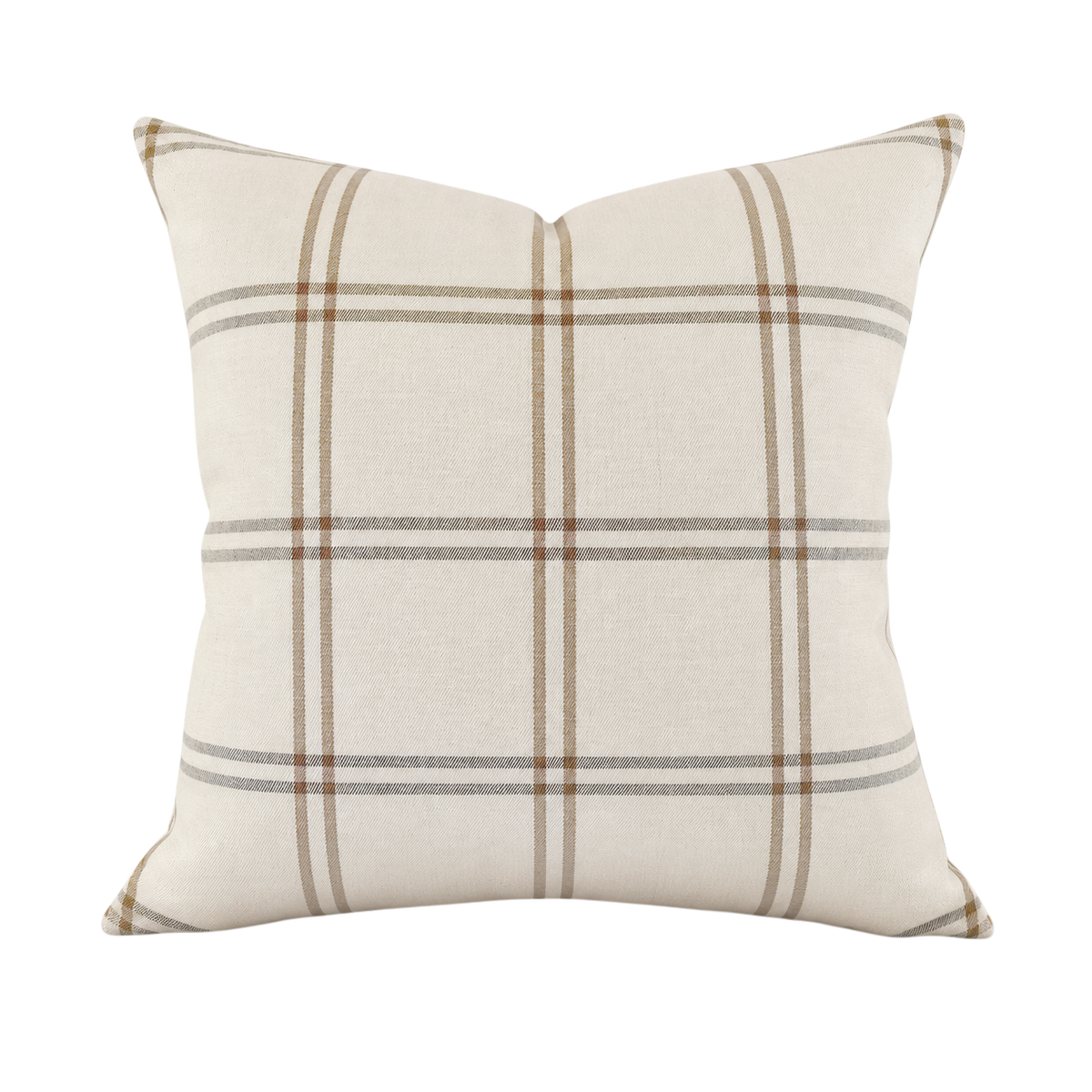 Window Pane Plaid Pillow Cover - Brown