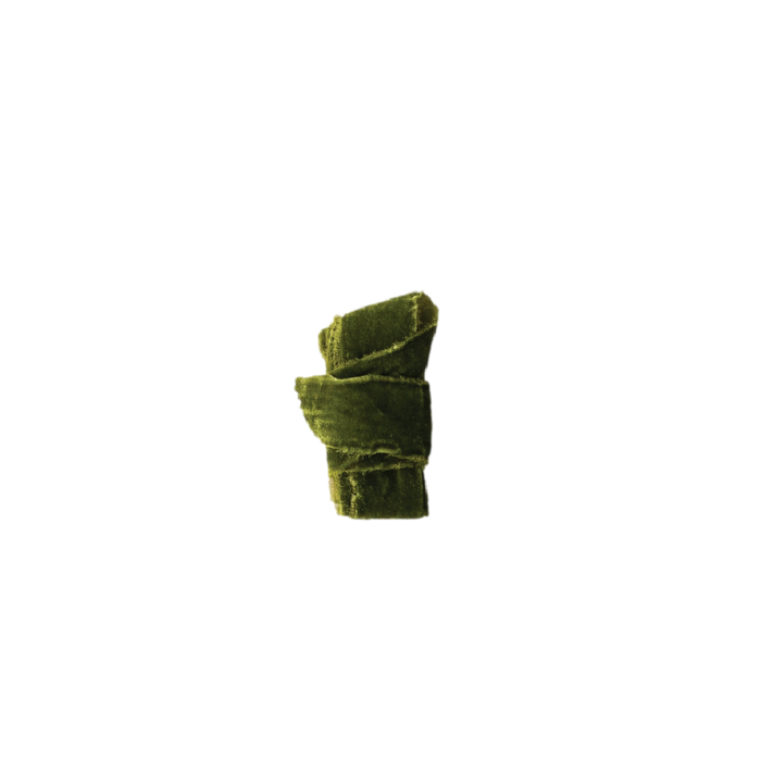 Frayed Velvet Ribbon - Evergreen