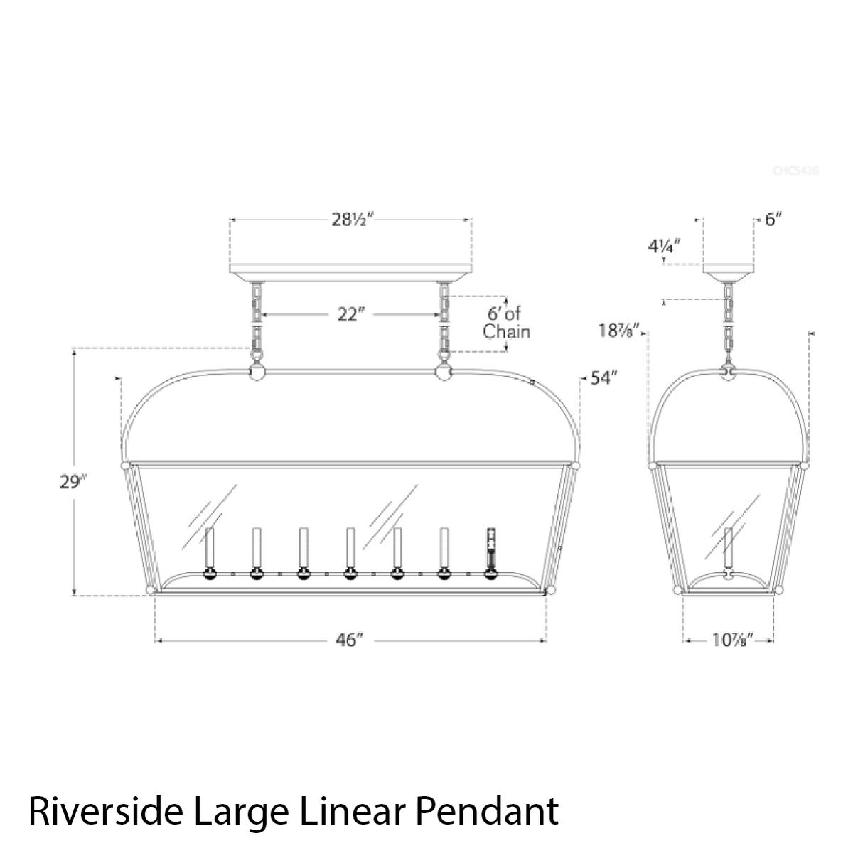Riverside Large Linear Pendant