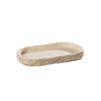 Roe Raffia & Leather Tray
