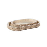 Roe Raffia & Leather Tray