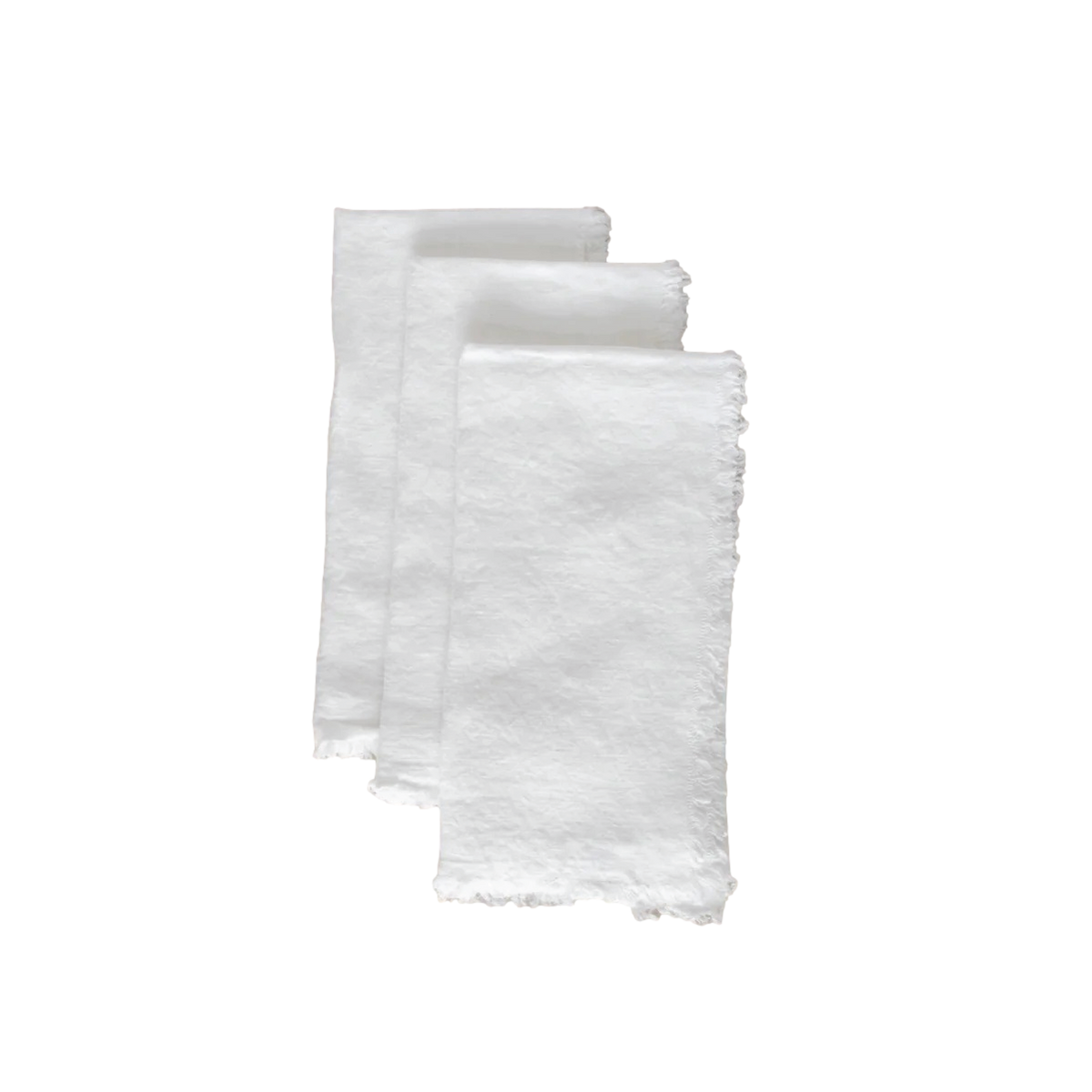 Snowfall White Linen Napkin