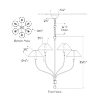 Griffin Large Staggered Tail Chandelier