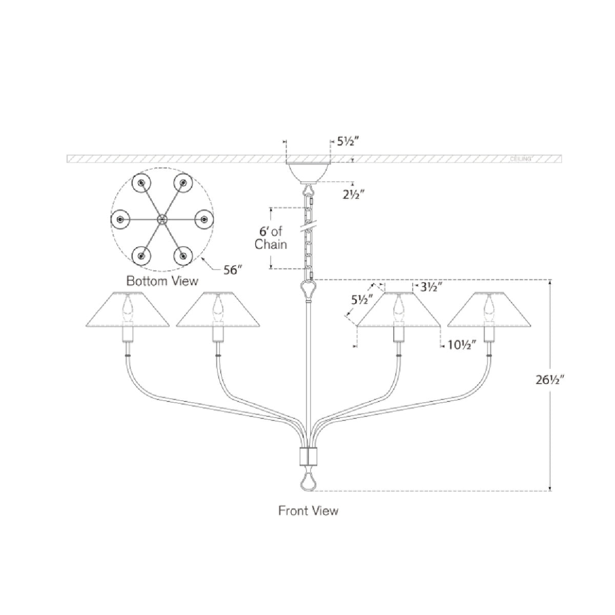 Griffin Grande Tail Chandelier